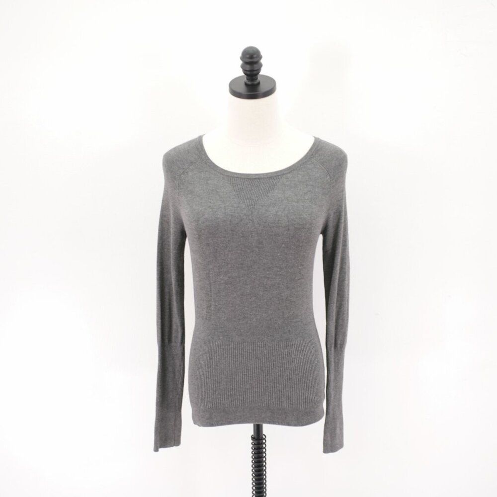 Philosophy Gray Scoop Neck Lightweight Sweater Rayon Nylon Xs